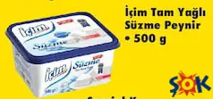 İÇİM TAM YAĞLI SÜZME PEYNİR 500 G